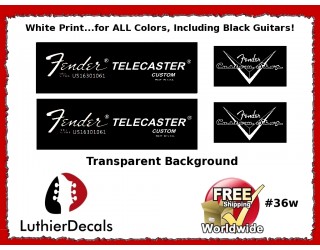 Fender Telecaster Custom Guitar Decal #36w